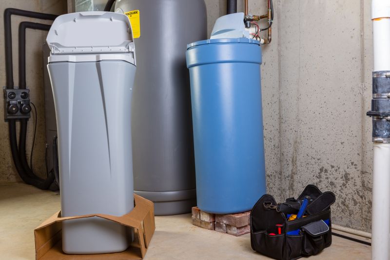 Water Softener System in a Utility Room